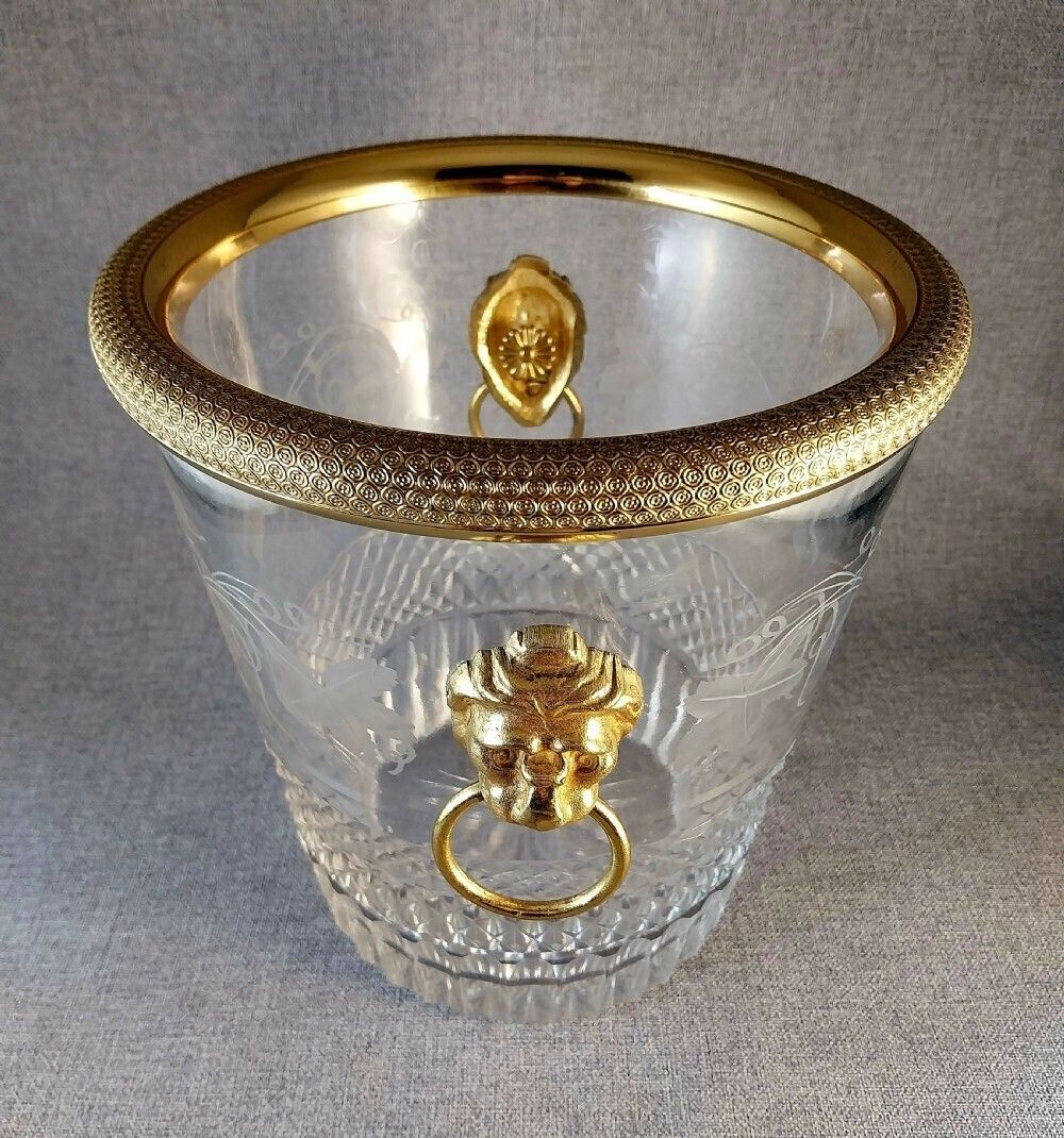 photo buy Cut Glass Bottle Cooler Gilt Bronze Mounts 19th Century Ice Bucket