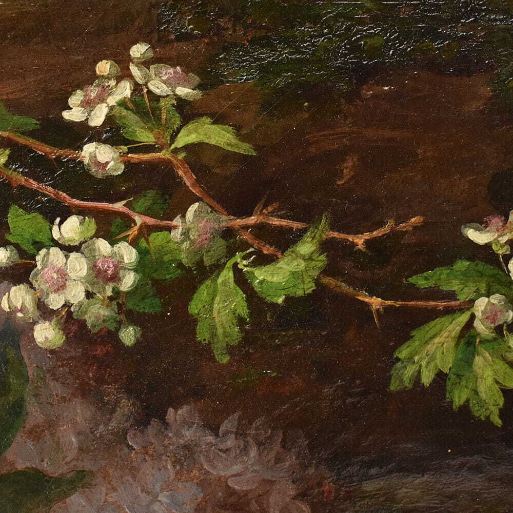 Floral Still Life With Roses And Lilac, Antique Paintings,Flowers, Oil On Canvas, XIX (Qf734) photo buy