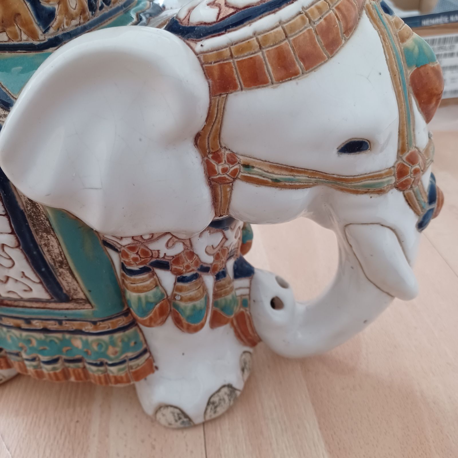 photo for sale Plant Stand Ceramic Vintage Elephant Indian Style Garden Pot