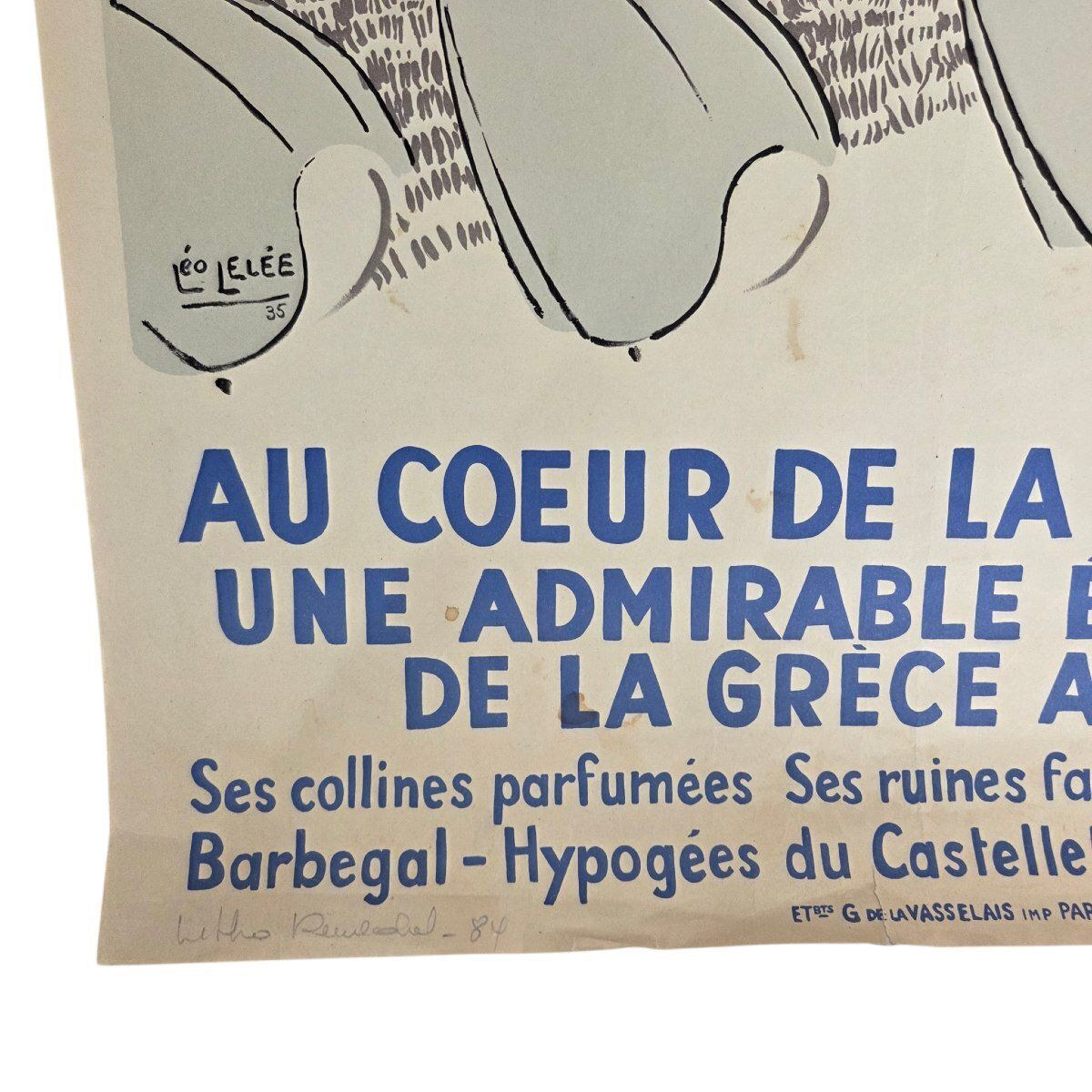 Affiche PLM Fontvieille - Alphonse Daudet - d'après Léo Lelée - Vintage Print - 99 x 61 cm photo for sale
