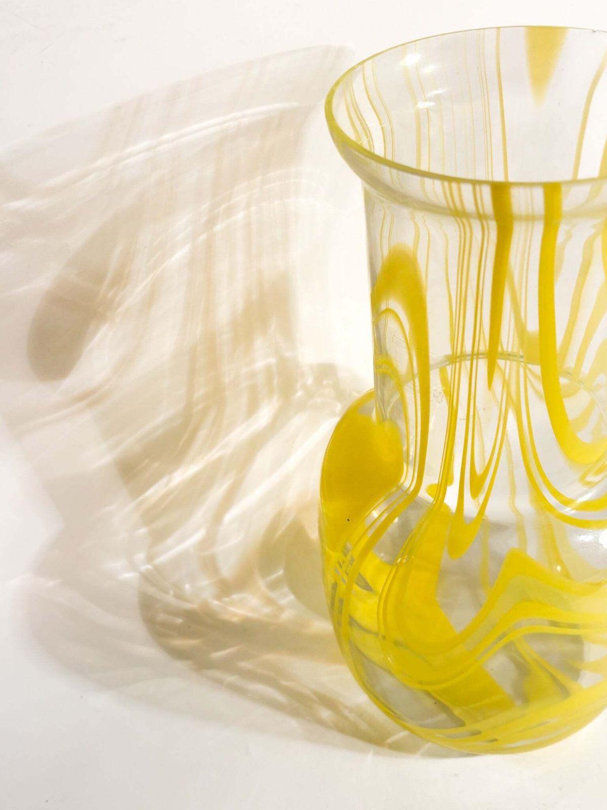 Yellow And Transparent Murano Glass Vase From The 1980s photo vinterior