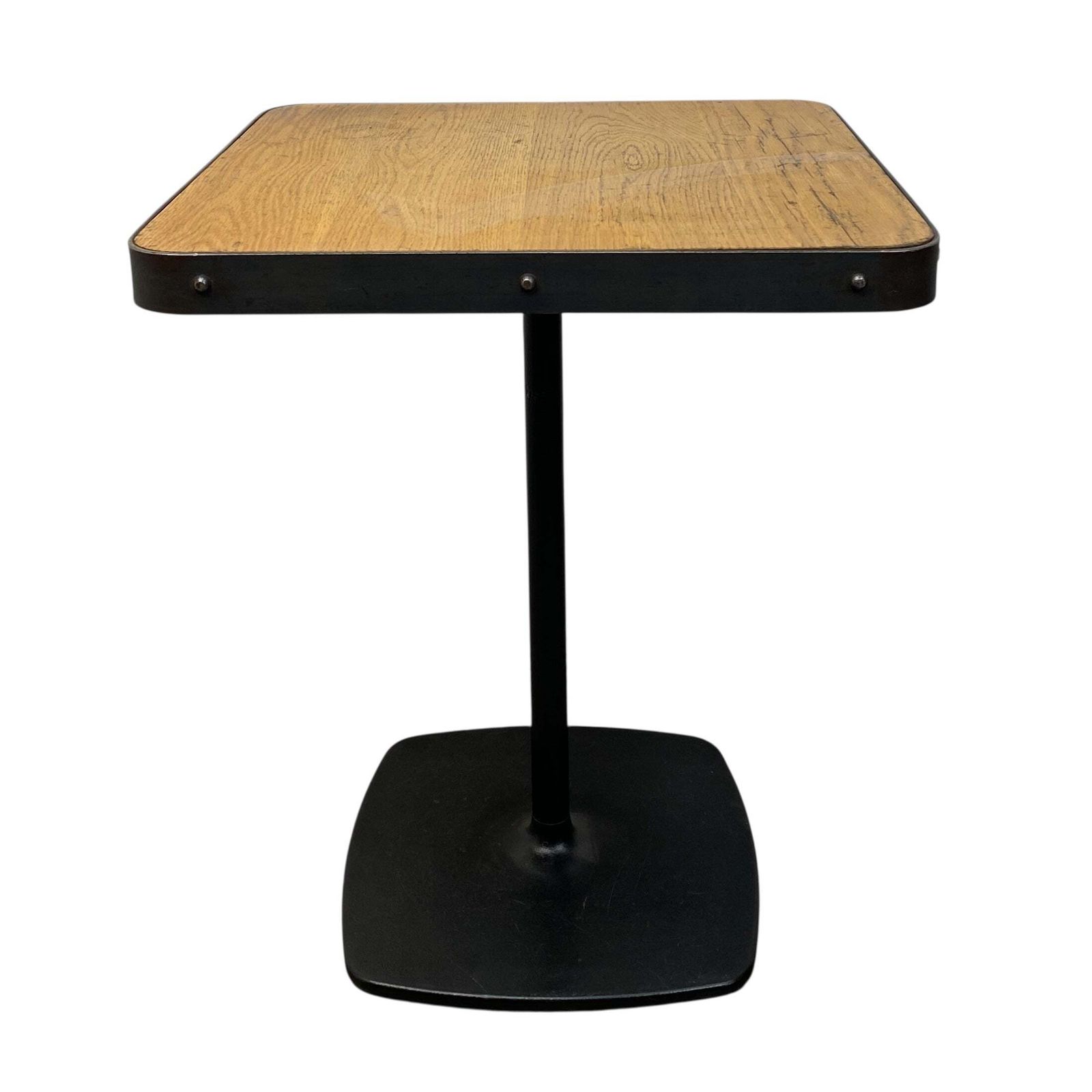 Industrial Bistro Table Oak Steel photo Furniture