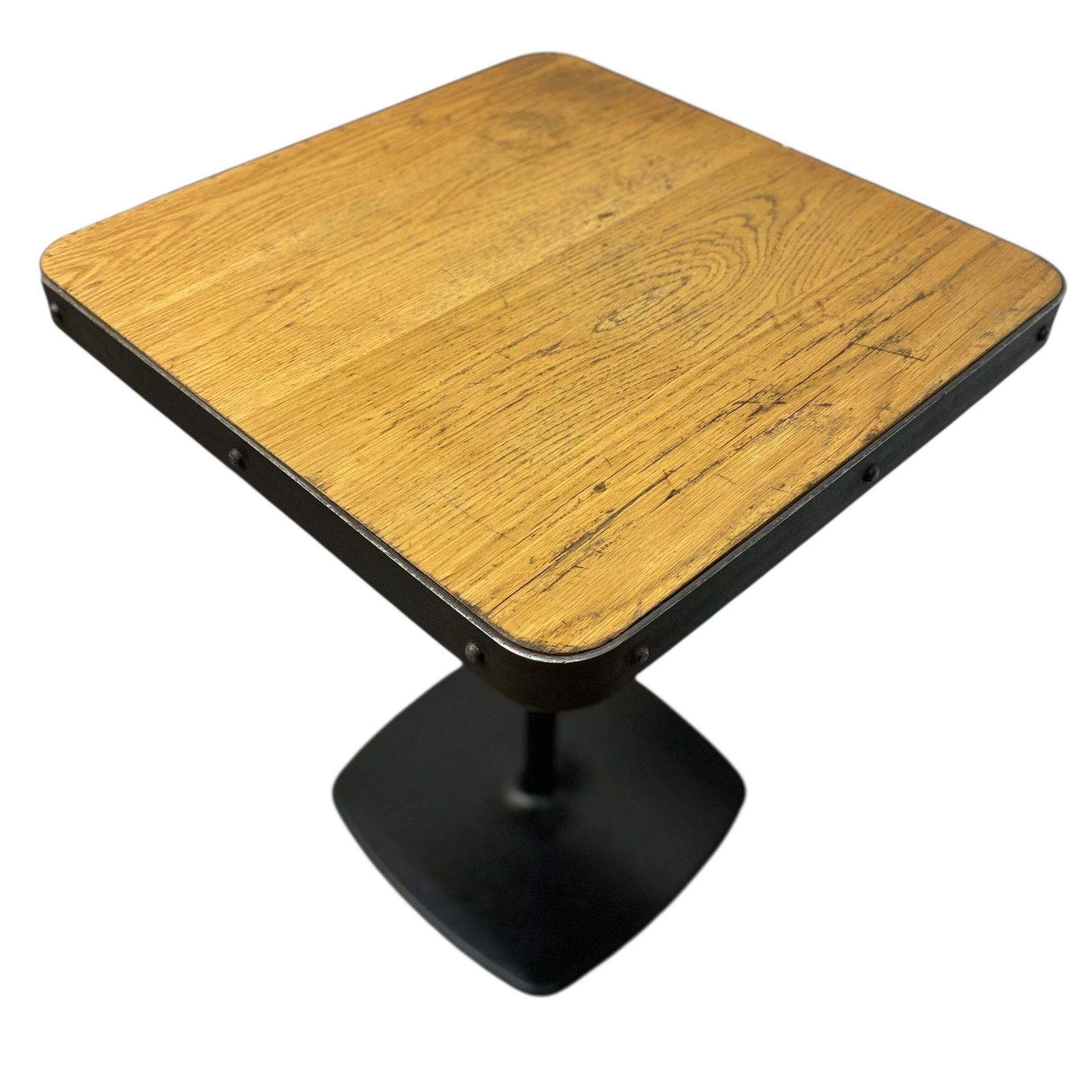 Industrial Bistro Table Oak Steel photo vinterior