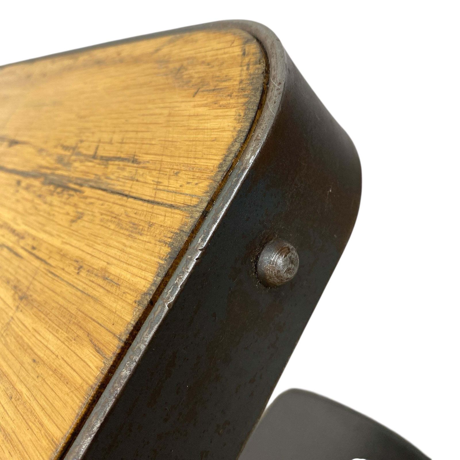 Industrial Bistro Table Oak Steel photo buy