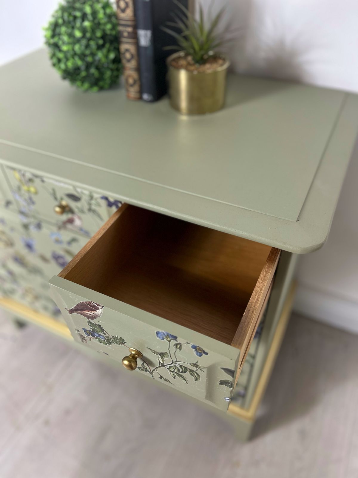 Sage Green Stag Chest Of Drawers | Vintage Stag Furniture Uk photo vinterior