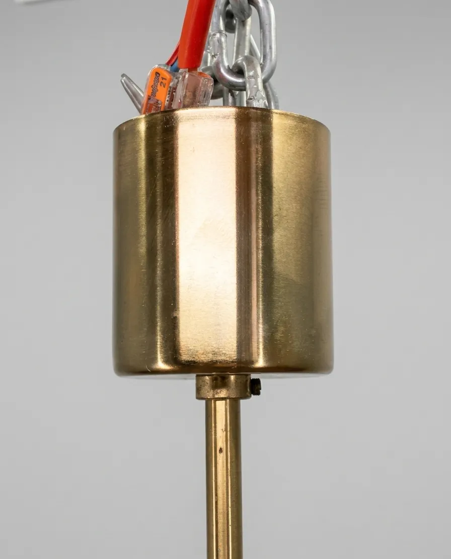 Faceted Glass Chandelier Brass Jaroslav Bejvl Kamenický šenov 1960s Czechoslovakia photo Lighting