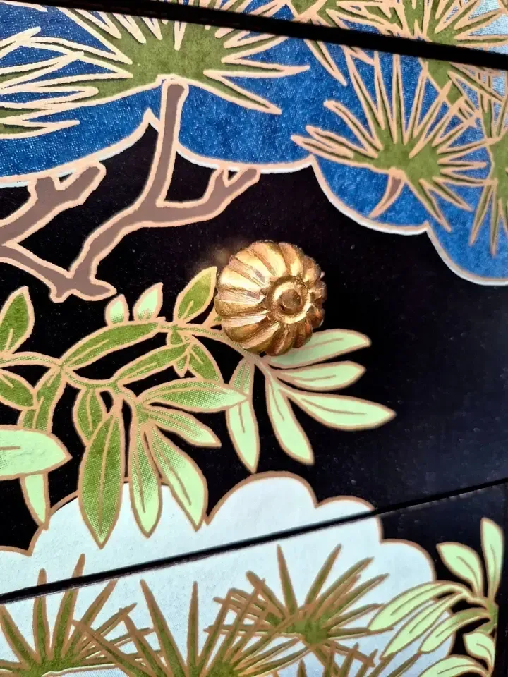Upcycled Vintage Mid Century Chest Of Drawers With Chinoiserie Design photo 650.0
