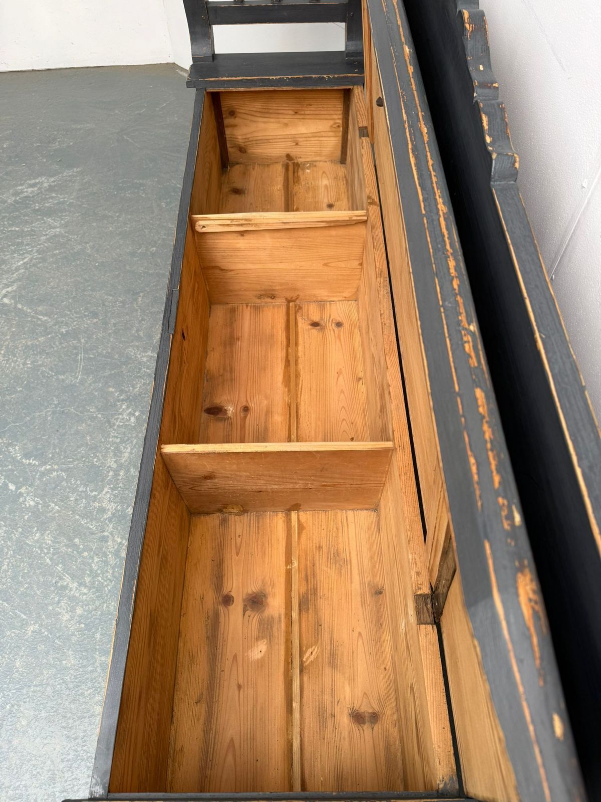 A Quality Painted Grey Early Victorian Original Hungarian 3 Seater Bench photo vinterior