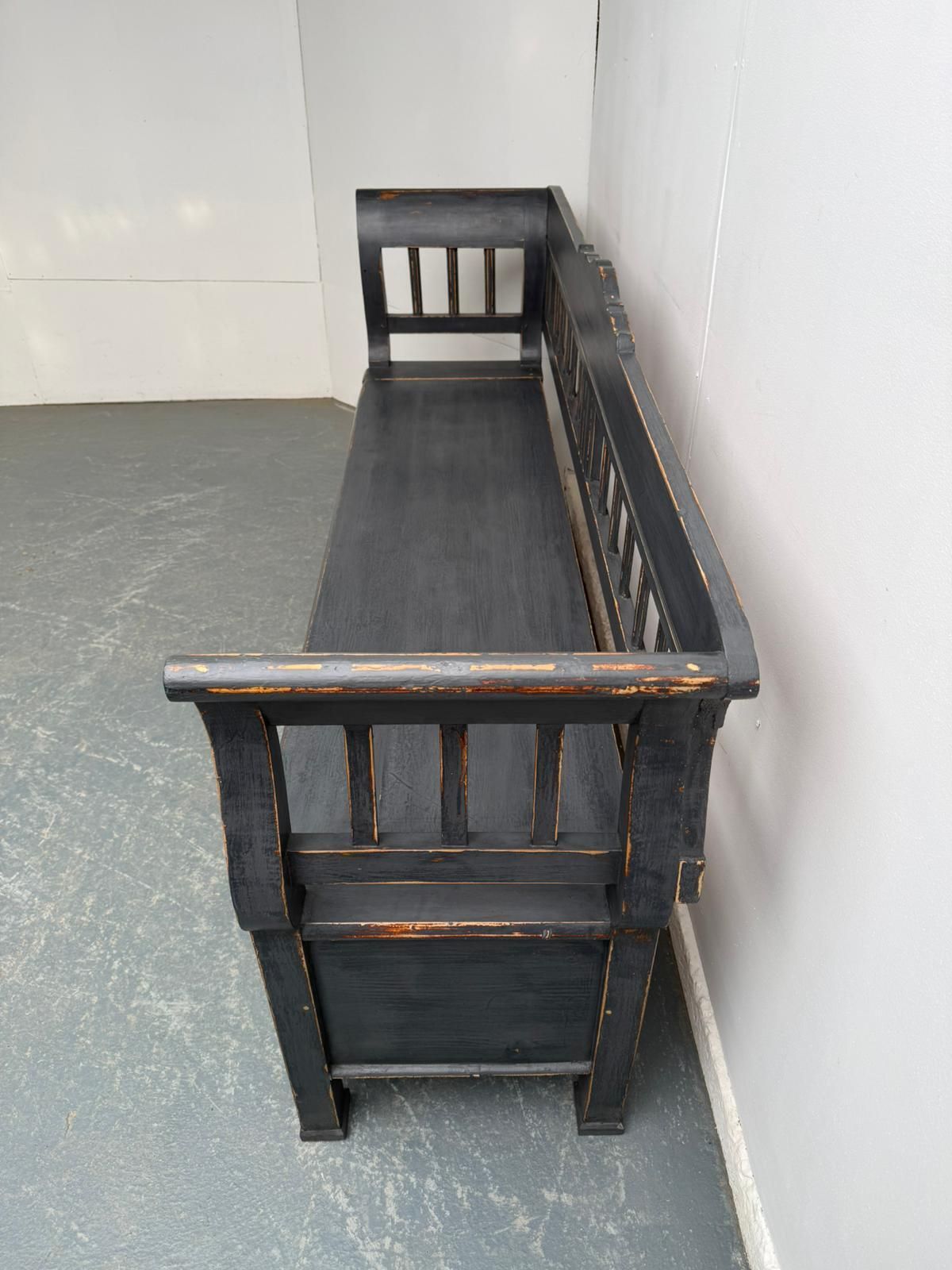 A Quality Painted Grey Early Victorian Original Hungarian 3 Seater Bench photo buy