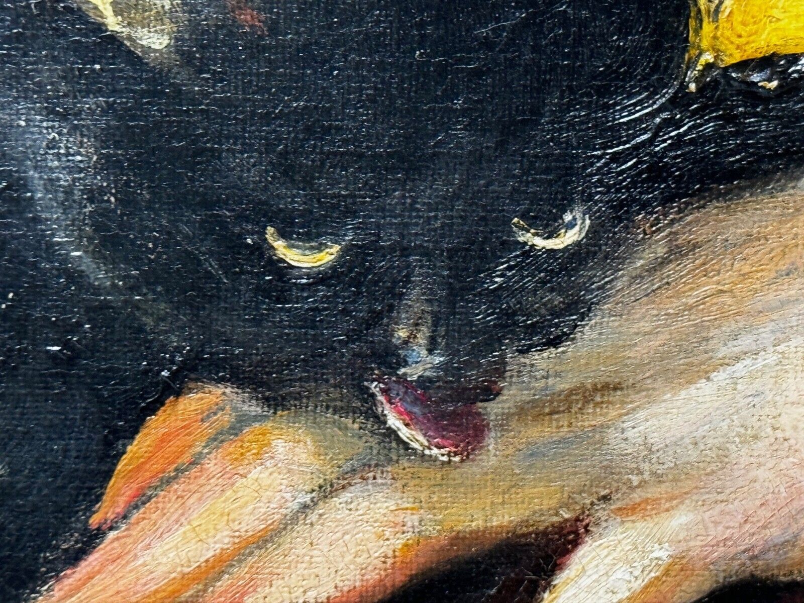 photo furniture Victorian Oil Painting Girl With Kitten C.1890 Henry Weigall British Portrait, Large Gilt Frame