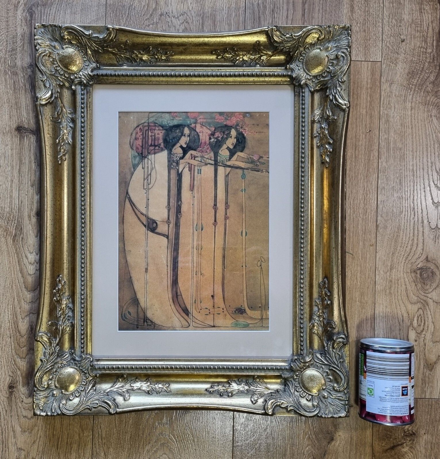 Ornate Gold Framed Art Print After Margaret Makintosh The May Queen Art Nouveau photo furniture