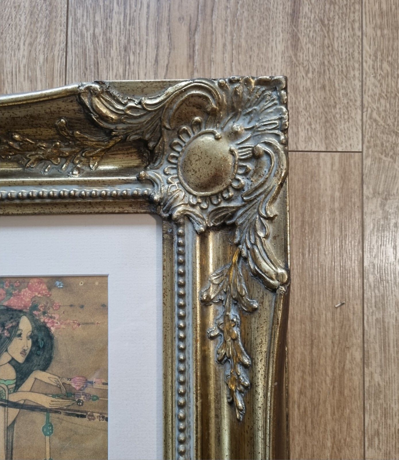 Ornate Gold Framed Art Print After Margaret Makintosh The May Queen Art Nouveau photo vinterior