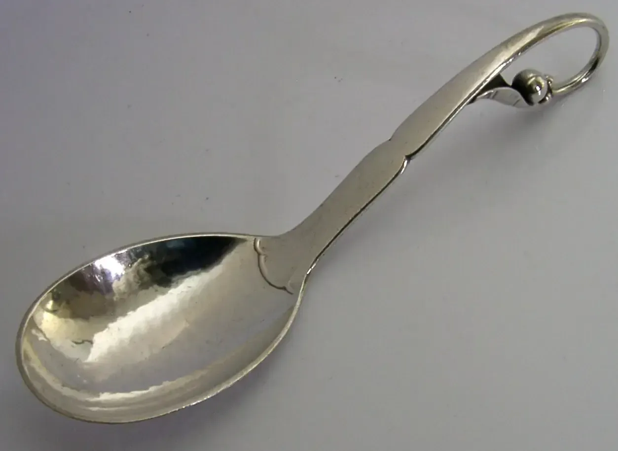 Good Size Georg Jensen Sterling Silver Pattern 21 Spoon 1939 Arts & Crafts photo Home Decor