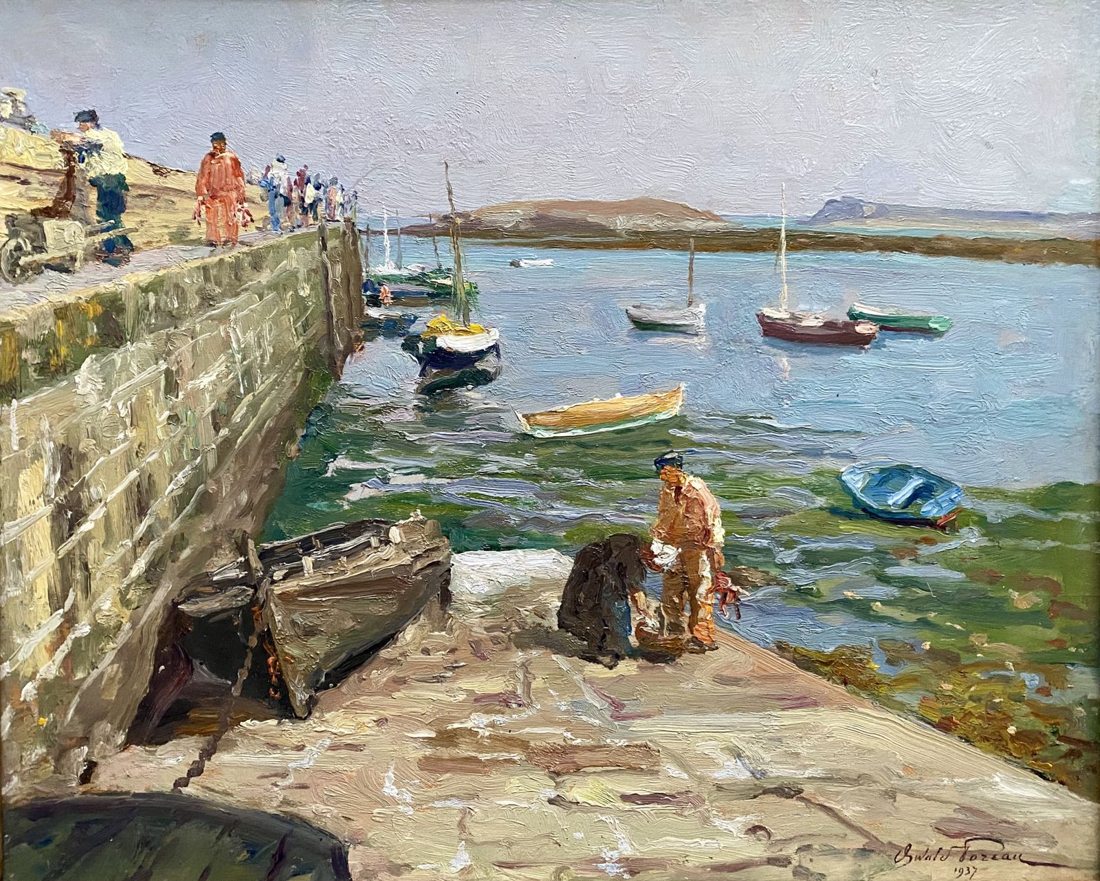 'Low Tide At Portivy, Brittany' By Oswald Poreau (Brussels 1877 – 1955 Waterloo) photo furniture