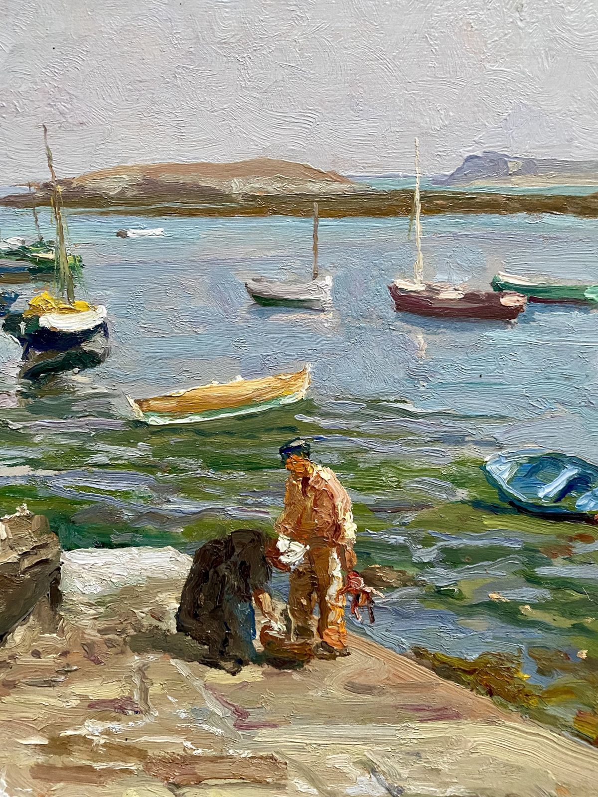 'Low Tide At Portivy, Brittany' By Oswald Poreau (Brussels 1877 – 1955 Waterloo) photo vinterior