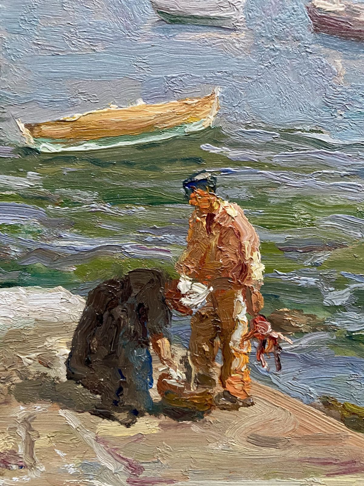 photo furniture 'Low Tide At Portivy, Brittany' By Oswald Poreau (Brussels 1877 – 1955 Waterloo)