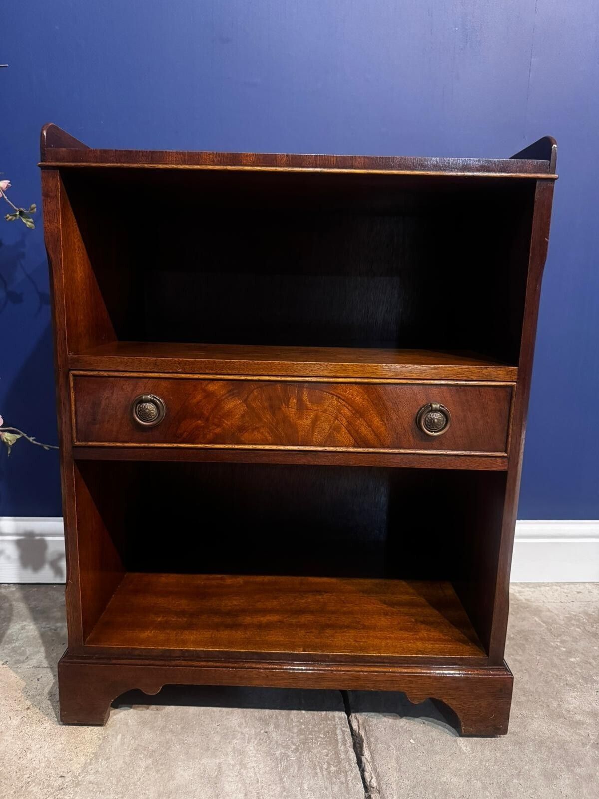 Vintage Mahogany Hall Table Stand Telephone Bedside Cabinet Drawer Reprodux. photo 145.0