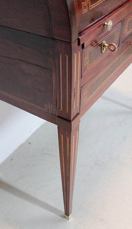 photo vintage Office Cylinder Louis XVI Mahogany 18th