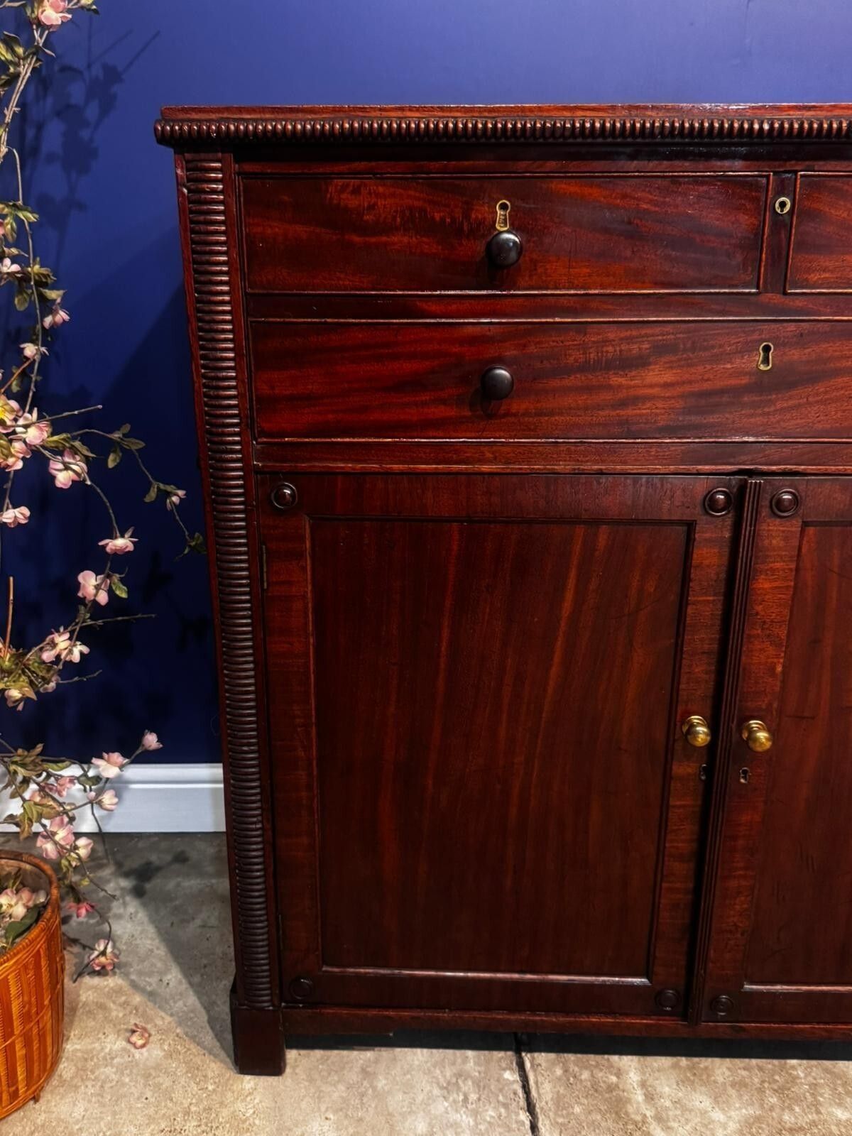 Antique Secretaire Chest Of Drawers Georgian Mahogany Bureau Vintage. photo Furniture