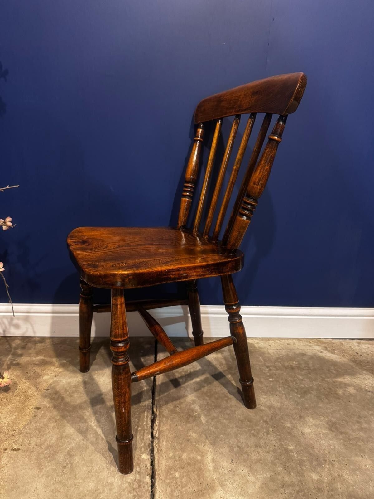 Furniture Antique Elm Chair Farmhouse Rustic Kitchen Dining Chair Victorian Bedroom. photo