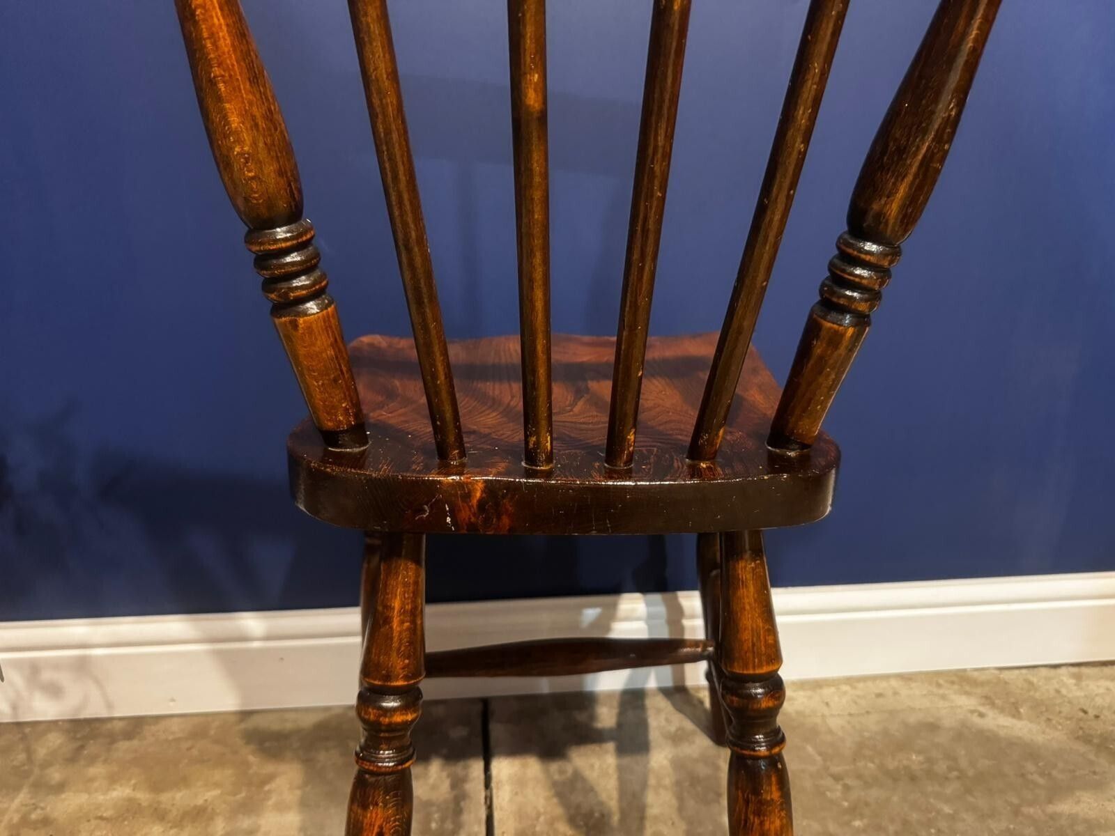 photo buy Antique Elm Chair Farmhouse Rustic Kitchen Dining Chair Victorian Bedroom.