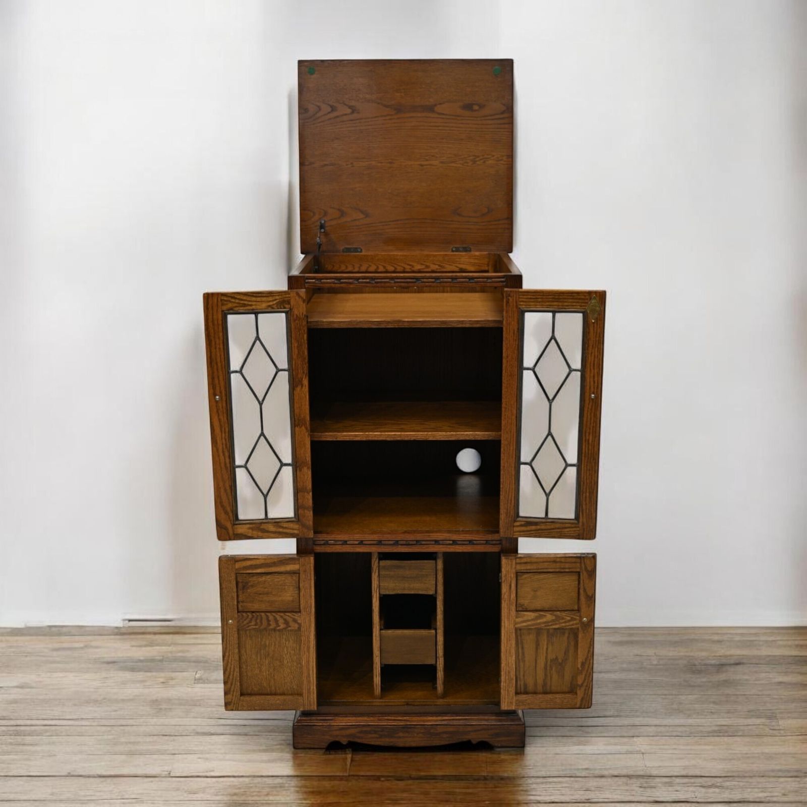 Furniture Old Charm Hi Fi/Record Cabinet 2 Adjustable Shelves Light Oak Free Uk Delivery* photo