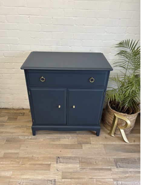 Stag Minstrel Drinks Cabinet Painted In Midnight Ink With A Touch Of Gold Leaf photo buy