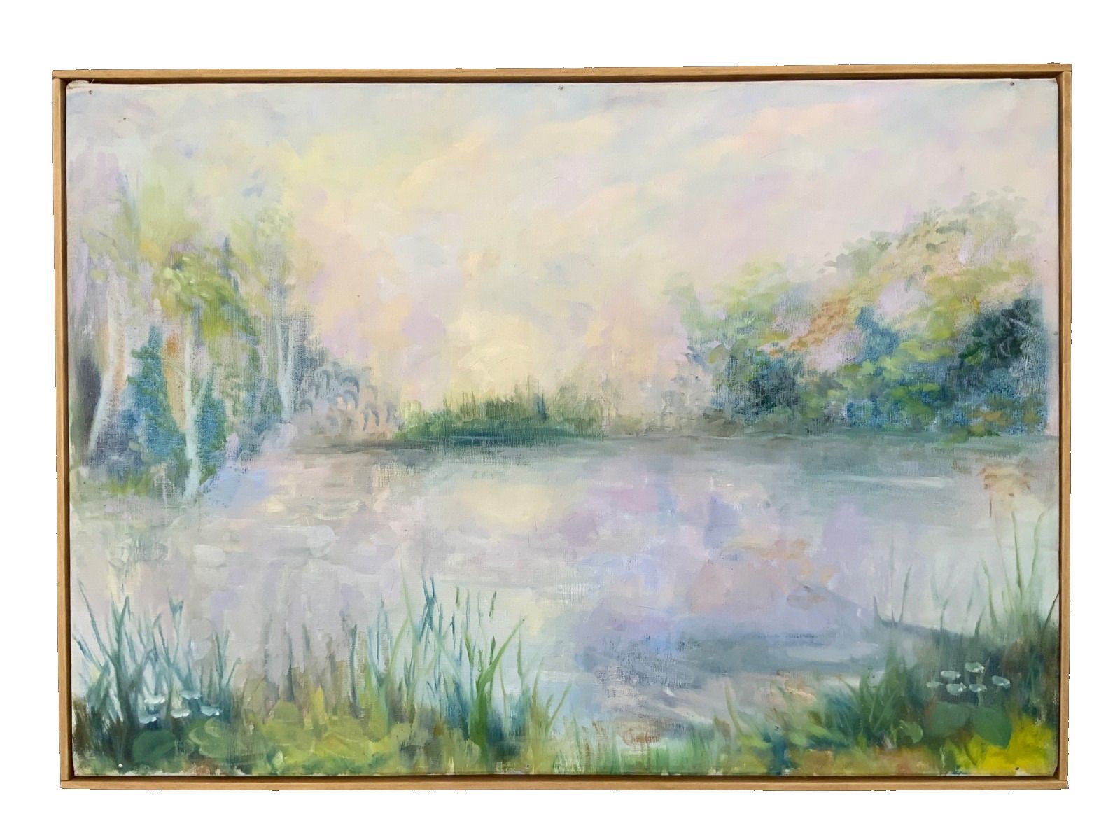 Vintage Oil Painting Impresionistic Landscape, 1970s