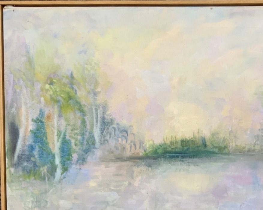 Vintage Oil Painting Impresionistic Landscape, 1970s photo 250.0