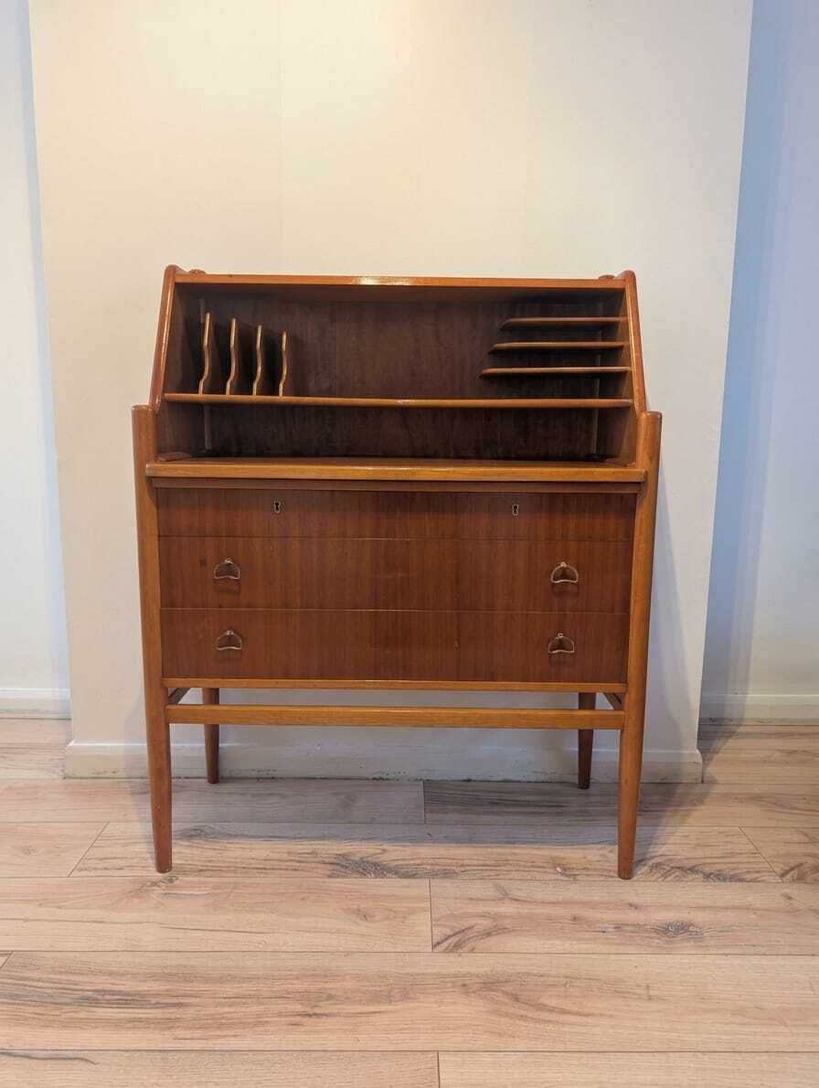Mid Century Scandinavian Teak Secretary Bureau, 1960s photo furniture