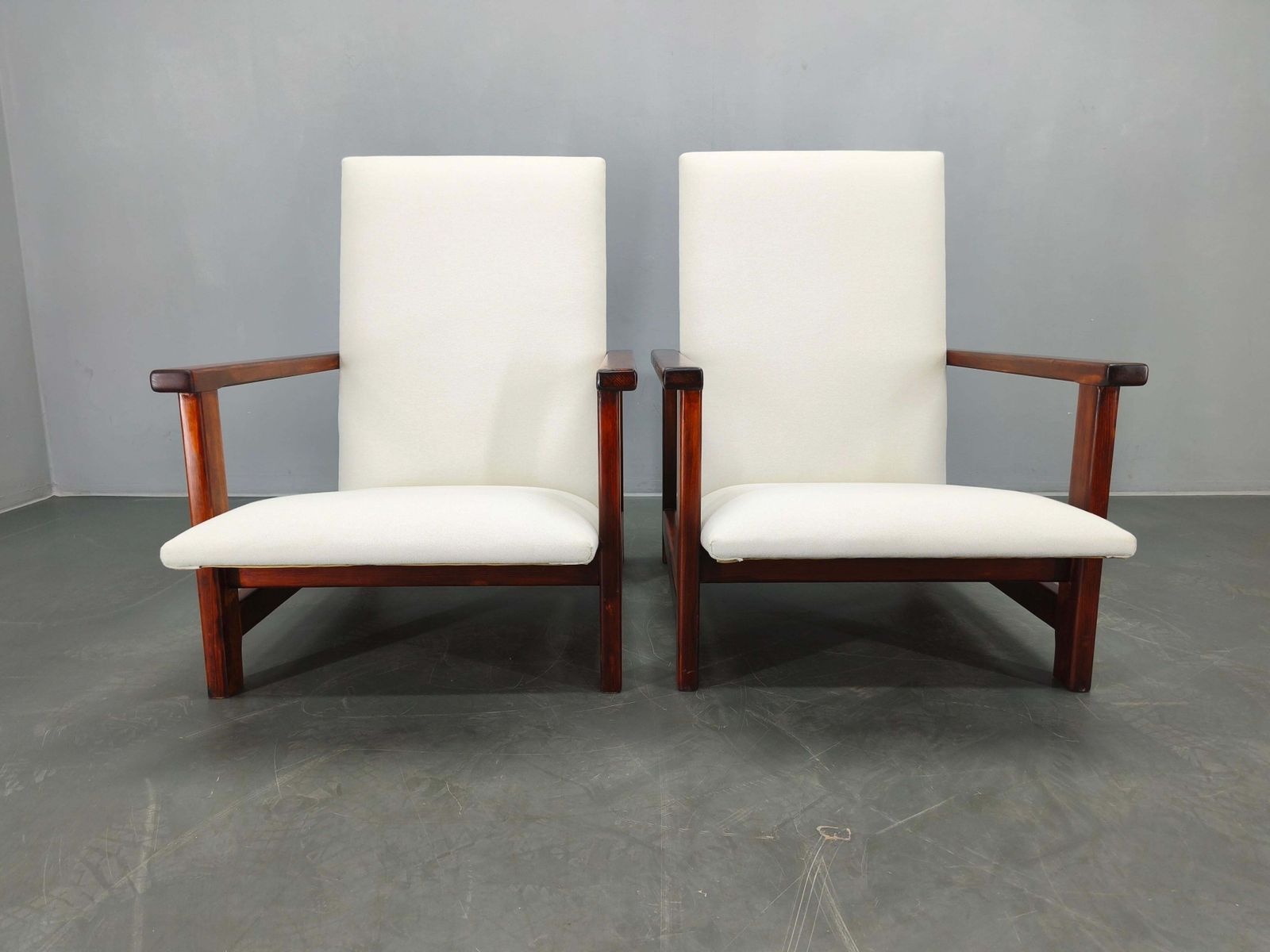Pair Of Mid Century Pine Lounge Chairs, Czechoslovakia 1970s photo for sale