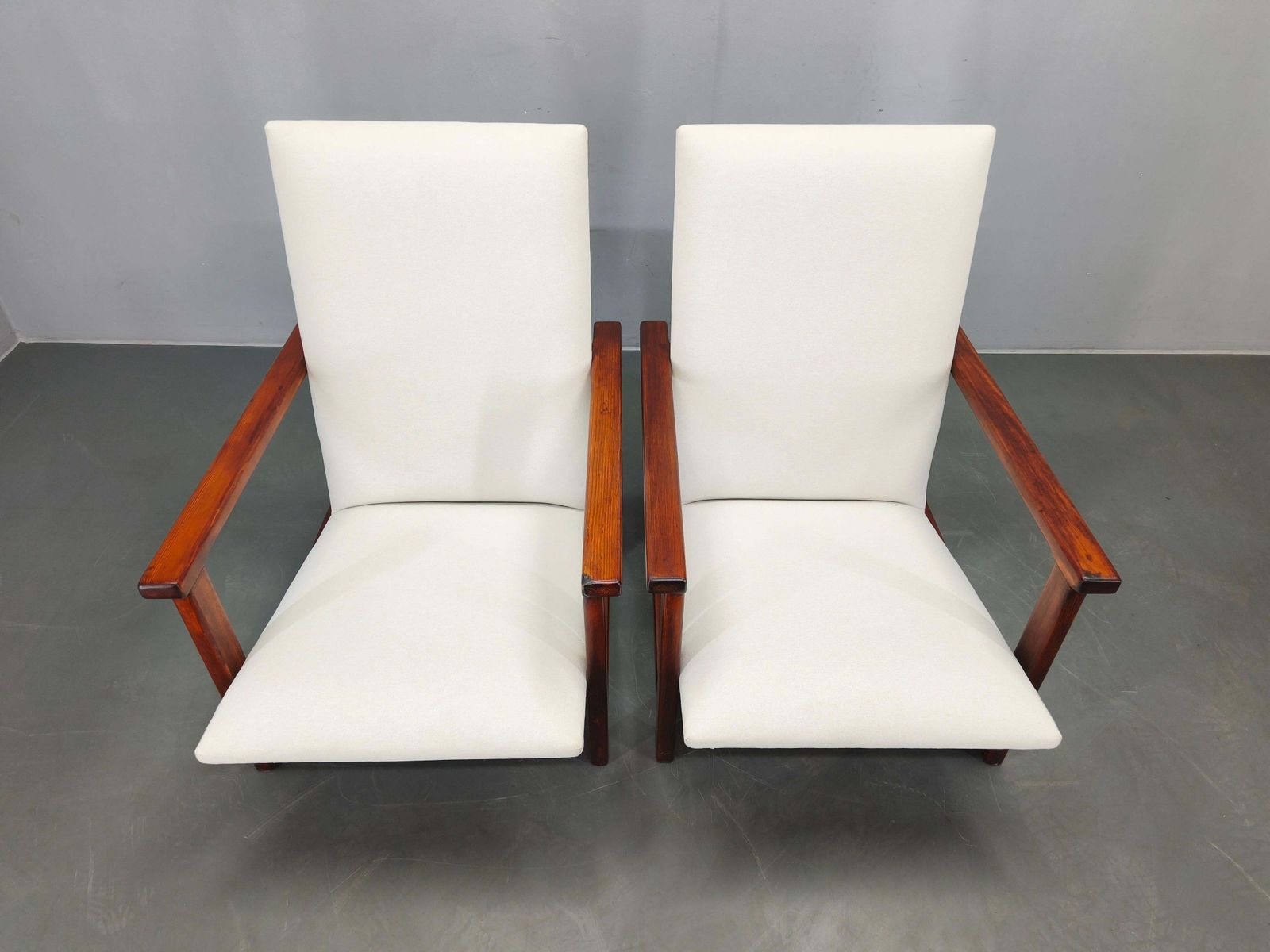 Pair Of Mid Century Pine Lounge Chairs, Czechoslovakia 1970s photo Furniture