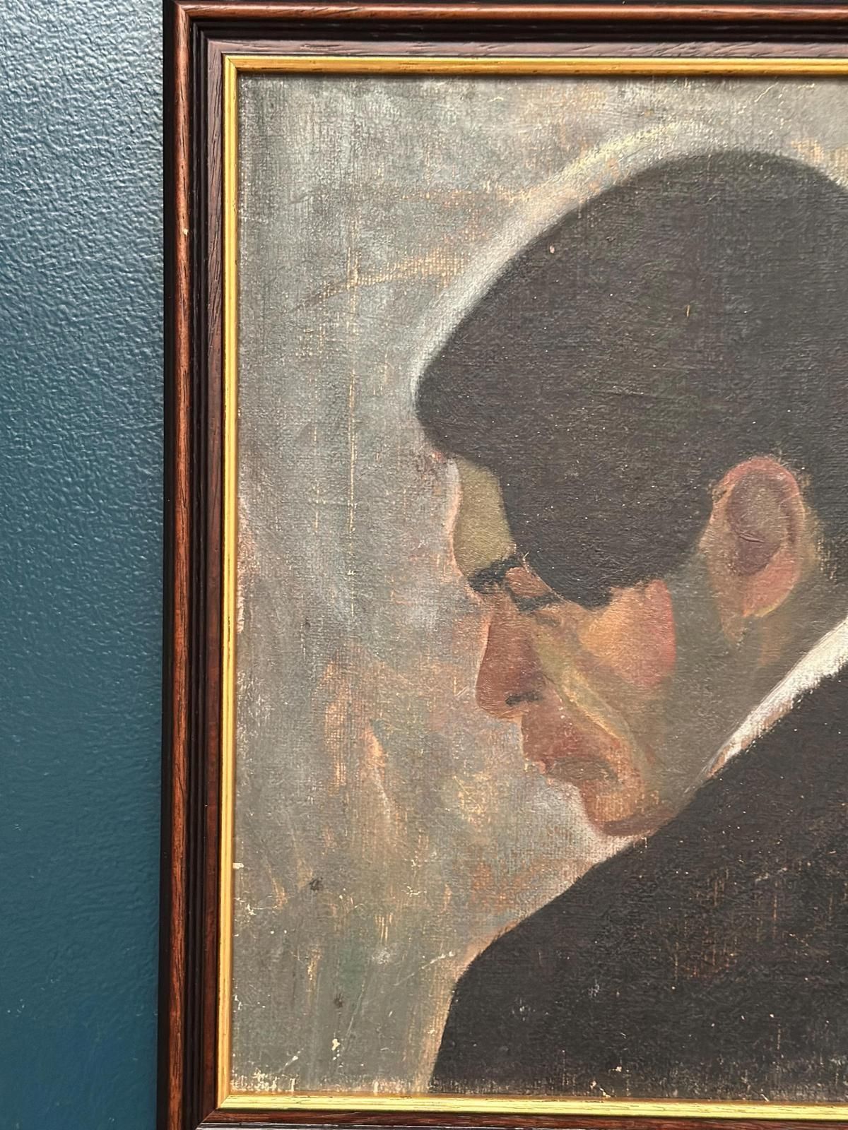 Original Mid Century Swedish Oil On Panel – “Weight Of Thoughts” – Vintage & Framed – 32 × 40 Cm (12.6" × 15.7") photo Art