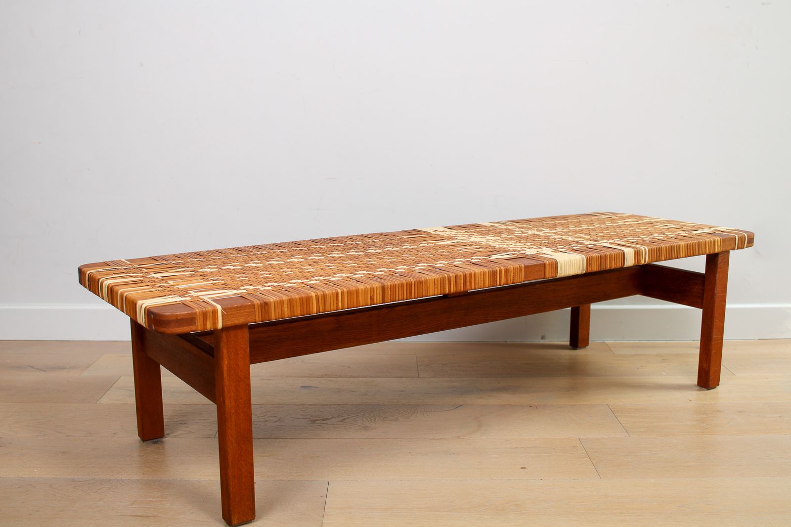 A Vintage Mid Century Danish Borge Mogensen 5272 Rattan Coffee Table/Bench photo furniture