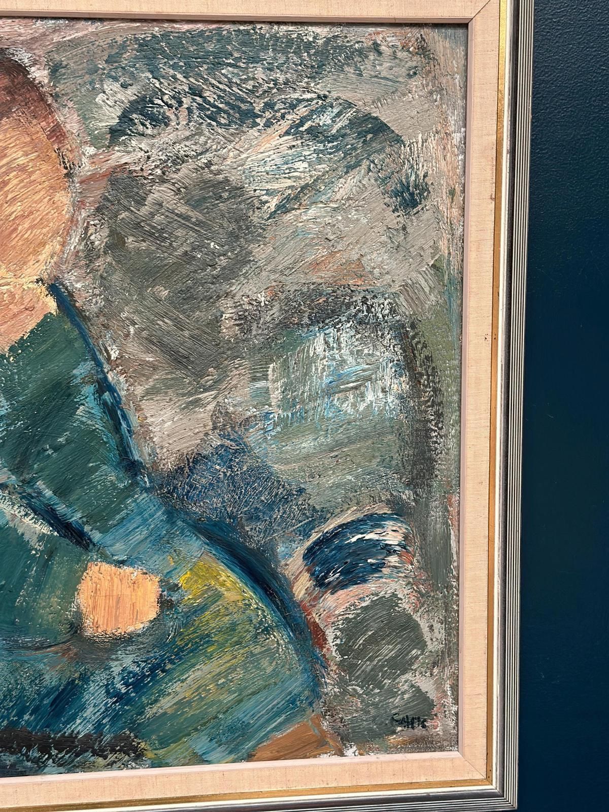 Original Mid Century Swedish Oil On Canvas – “Woman” By Gösta Falck – Vintage & Framed – 71 × 84 Cm (28" × 33.1") photo vinterior