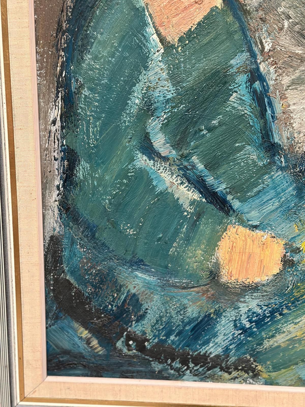 photo for sale Original Mid Century Swedish Oil On Canvas – “Woman” By Gösta Falck – Vintage & Framed – 71 × 84 Cm (28" × 33.1")