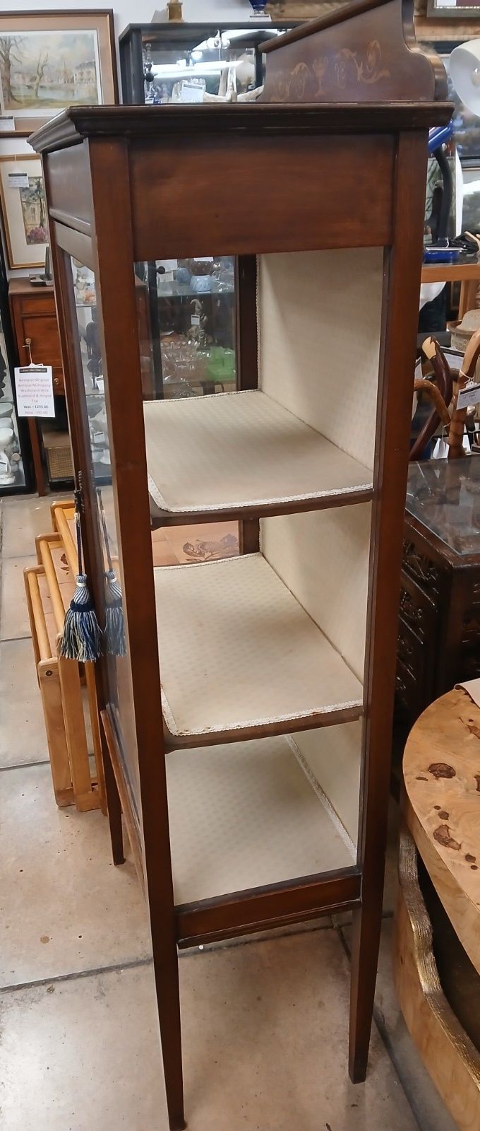 Edwardian Glazed Mahogany With Satin Wood Inlay Display Cabinet photo furniture