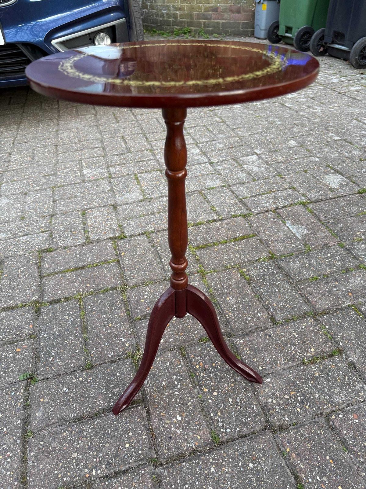 Quirky 1980s Faux Burr Effect Wine Table, Plant Stand photo furniture