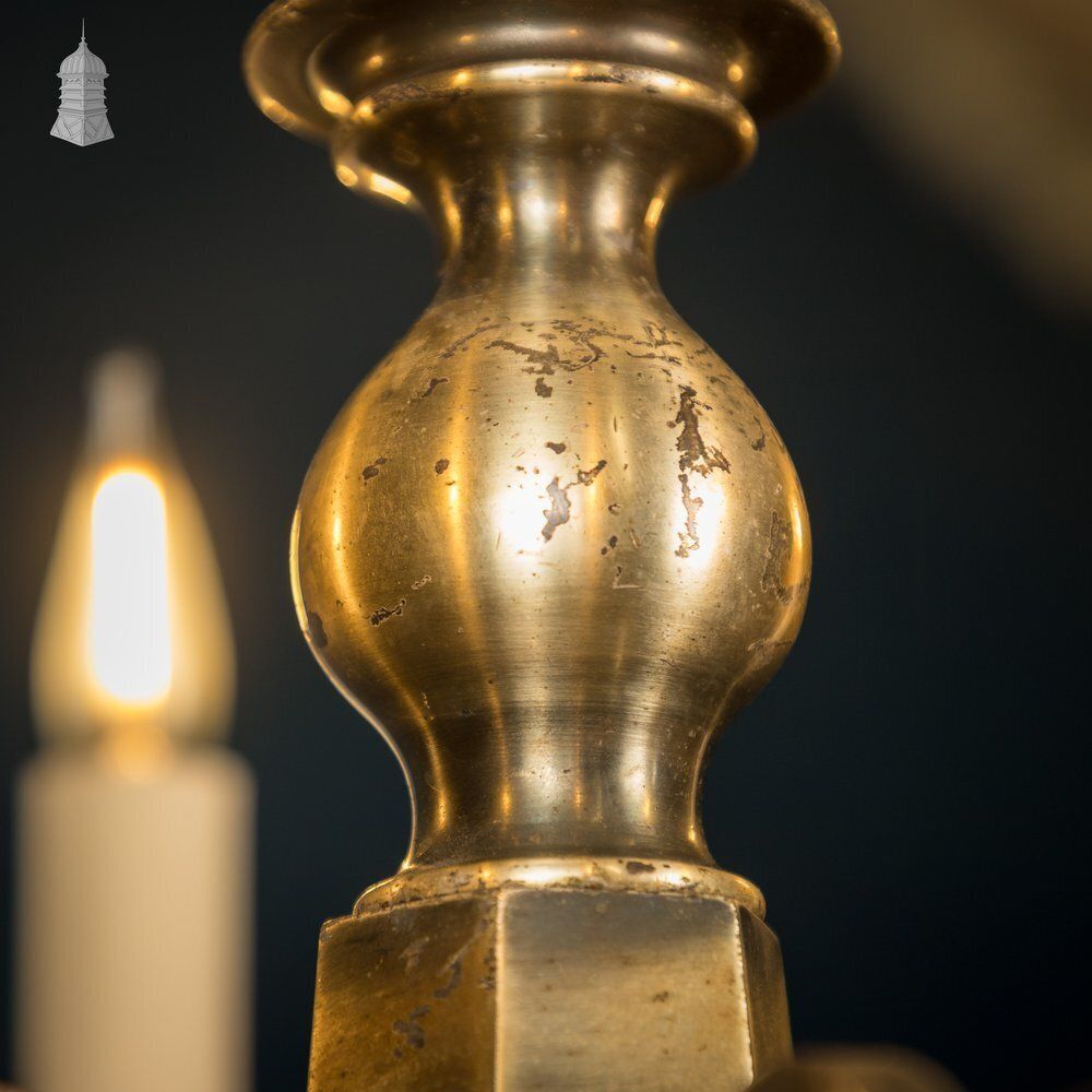 photo vinterior Antique Brass Six Light Candle Chandelier