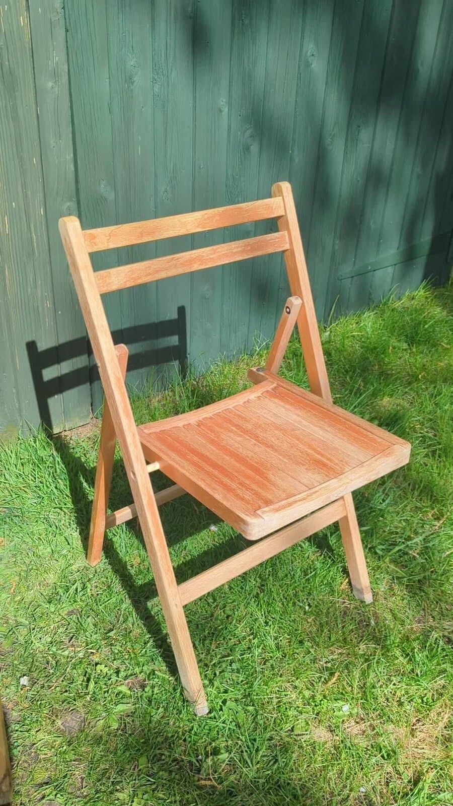 4 Vintage Mod Beech Folding Garden Chairs photo furniture