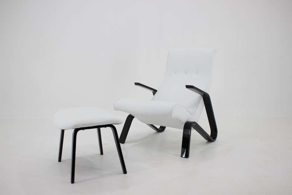 Furniture 1950s Eero Saarinen Grasshopper Chair And Stool For Knoll photo