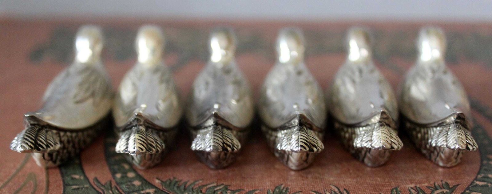 Home Decor Vintage Set Of 6 Silver Plated Silea Duck Knife Rests, Animal Knife Rest, Fine Dining, Dinner Table, Cutlery Holder, Fork Rest photo