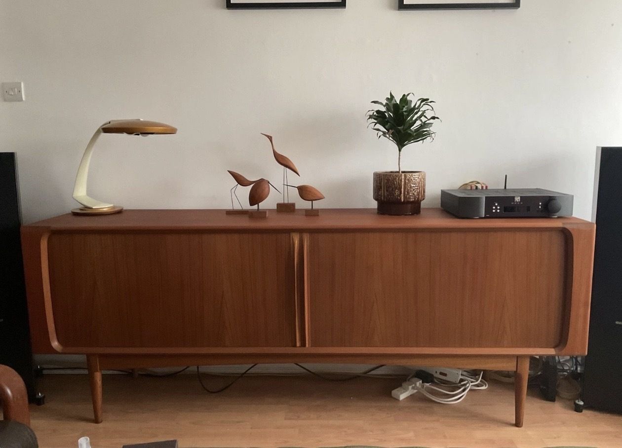 Danish Teak Tambour Door Sideboard By Bernhard Pedersen & Son Model 142 photo furniture