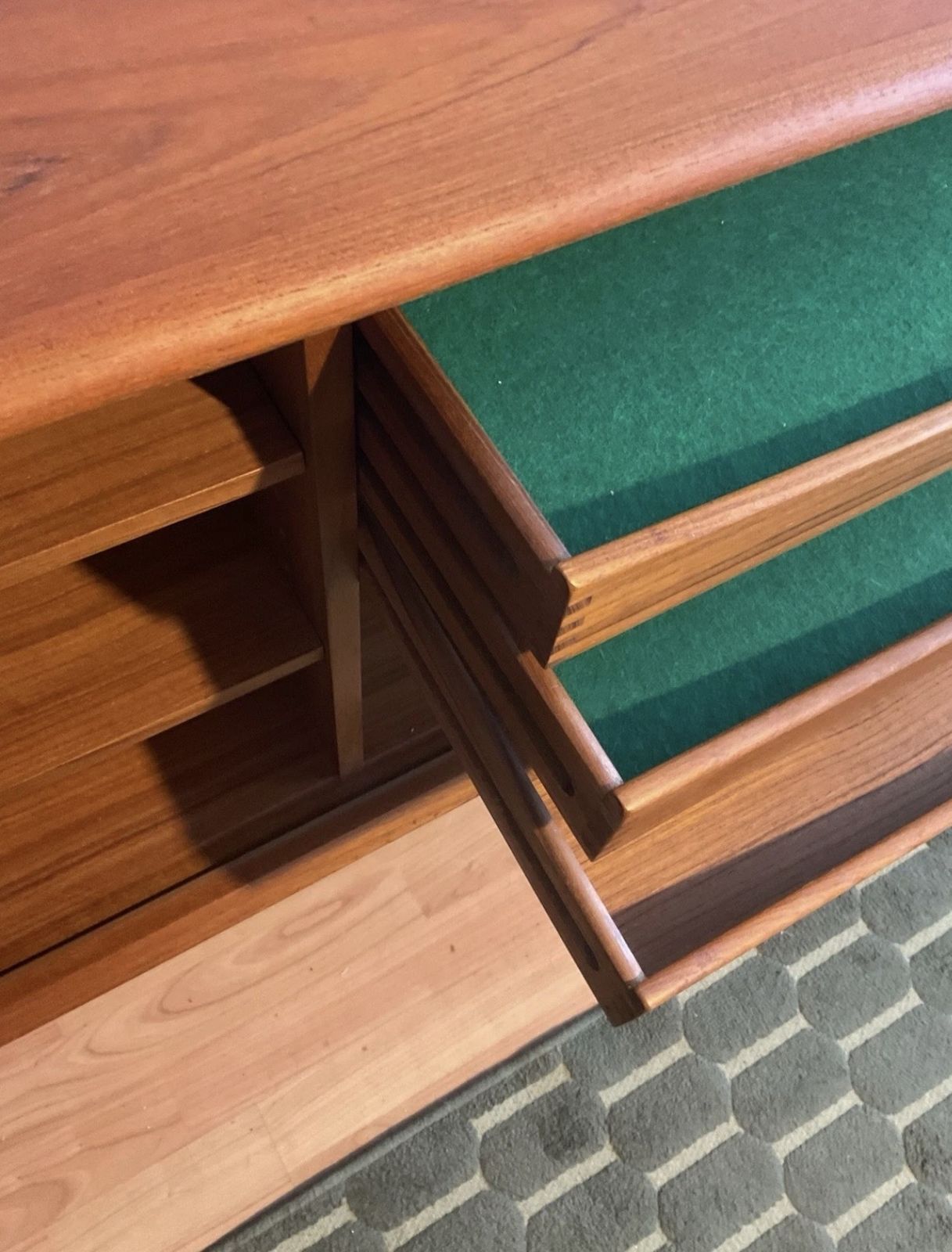 photo furniture Danish Teak Tambour Door Sideboard By Bernhard Pedersen & Son Model 142