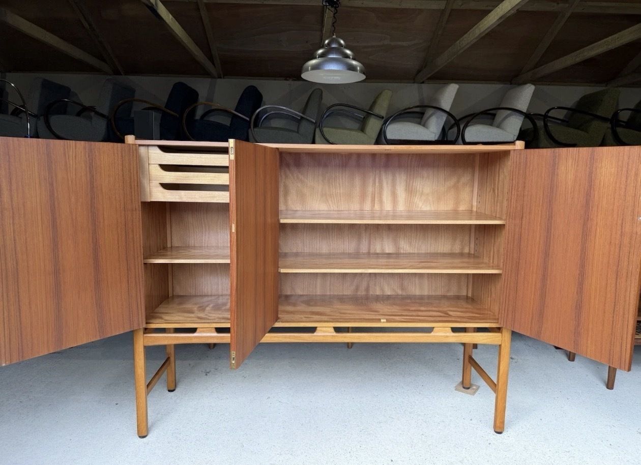 Swedish Mid Century High Sideboard Cabinet By David Rosen For Westbergs Möbler photo for sale