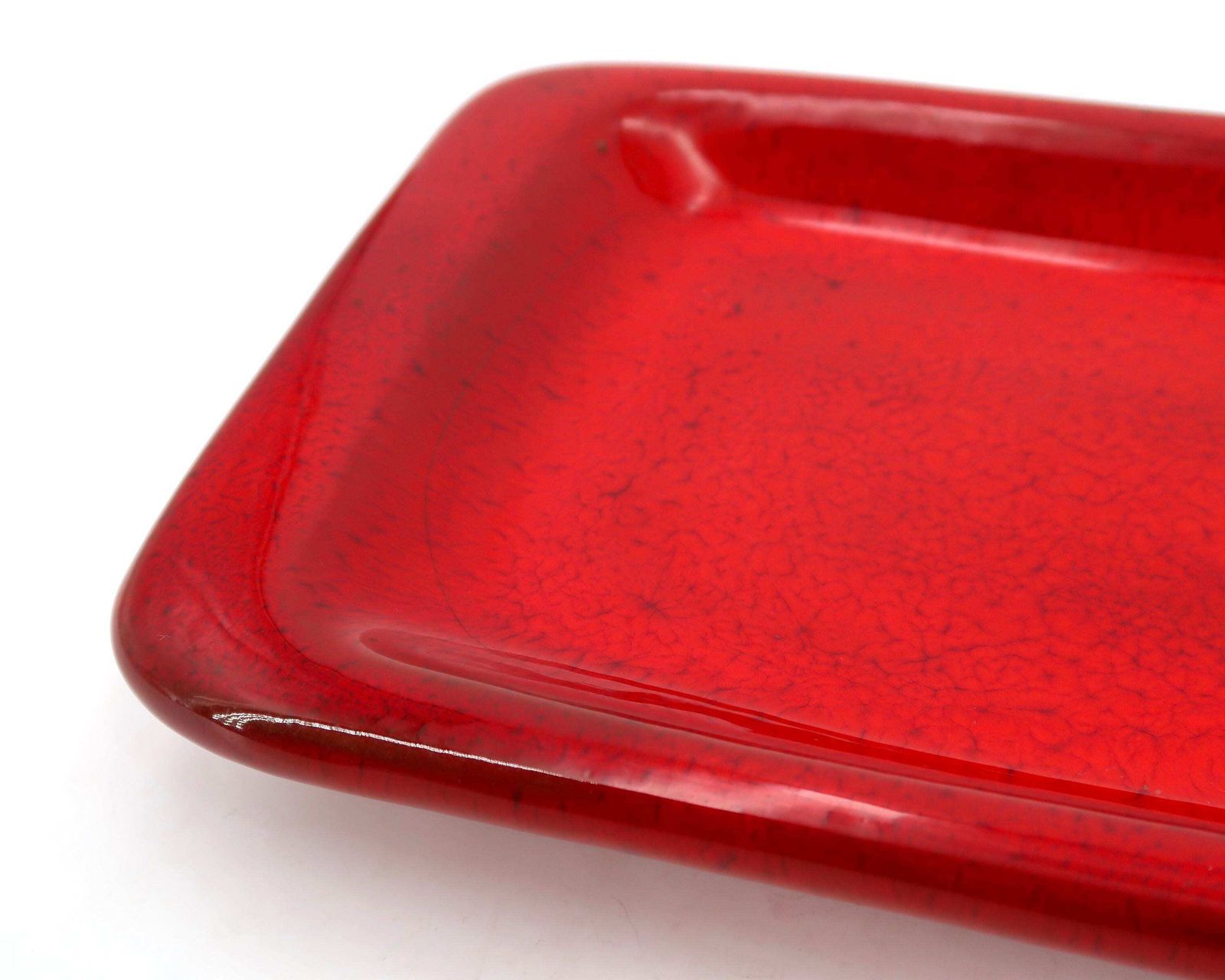 French Rectangular Red Ceramic Dish Or Tray By Jean And Robert Cloutier, 1970s / Frères, Brothers, Home Decor, Jewelry Bowl, France, Art photo 335.0