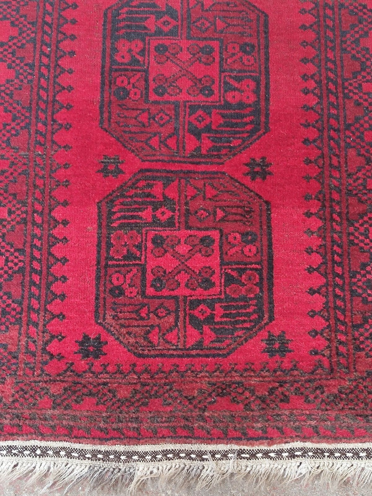 1970s Afghan Aqcha Rug 100% Wool Hand Knotted Hand Dyed 160cm X 104cm photo for sale
