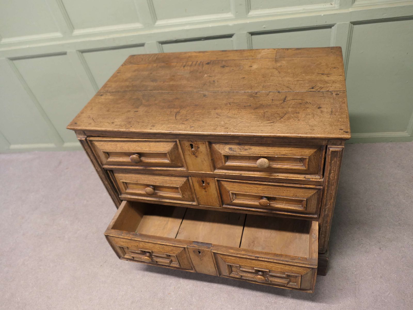 17th Century Oak 3 Drawer Chest Of Drawers photo Furniture