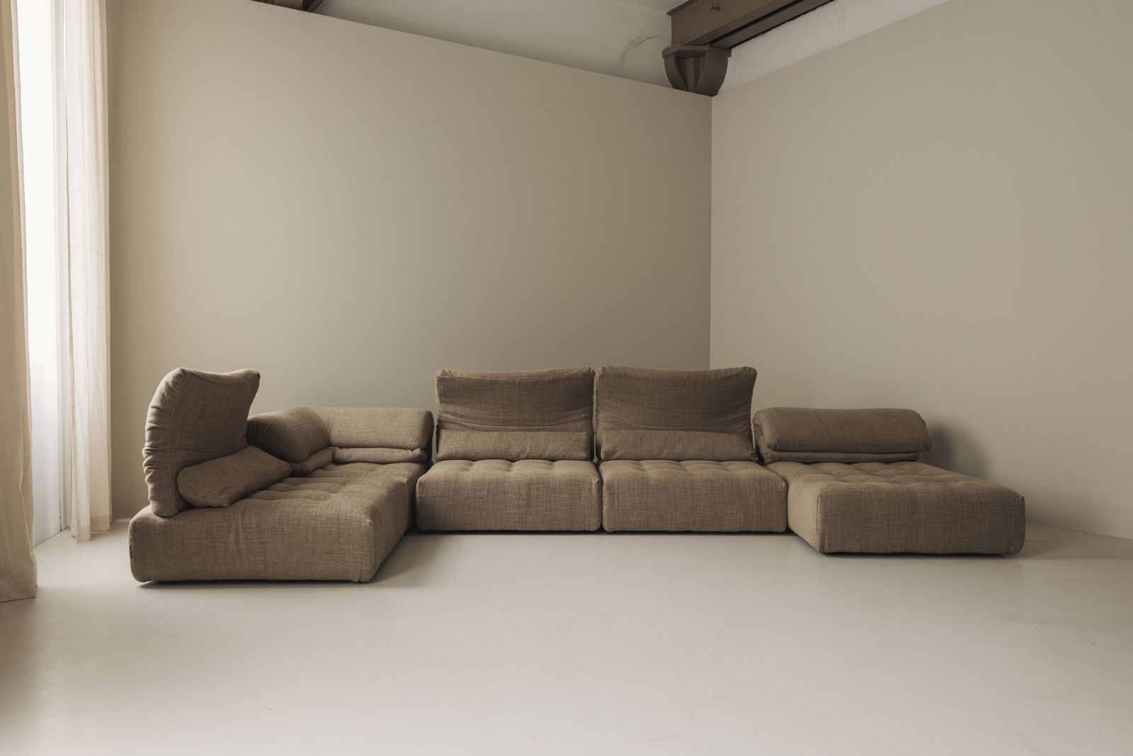 photo buy Fully Re Upholstered Modular Voyage Immobile Sofa By Roche Bobois, France 1990s.