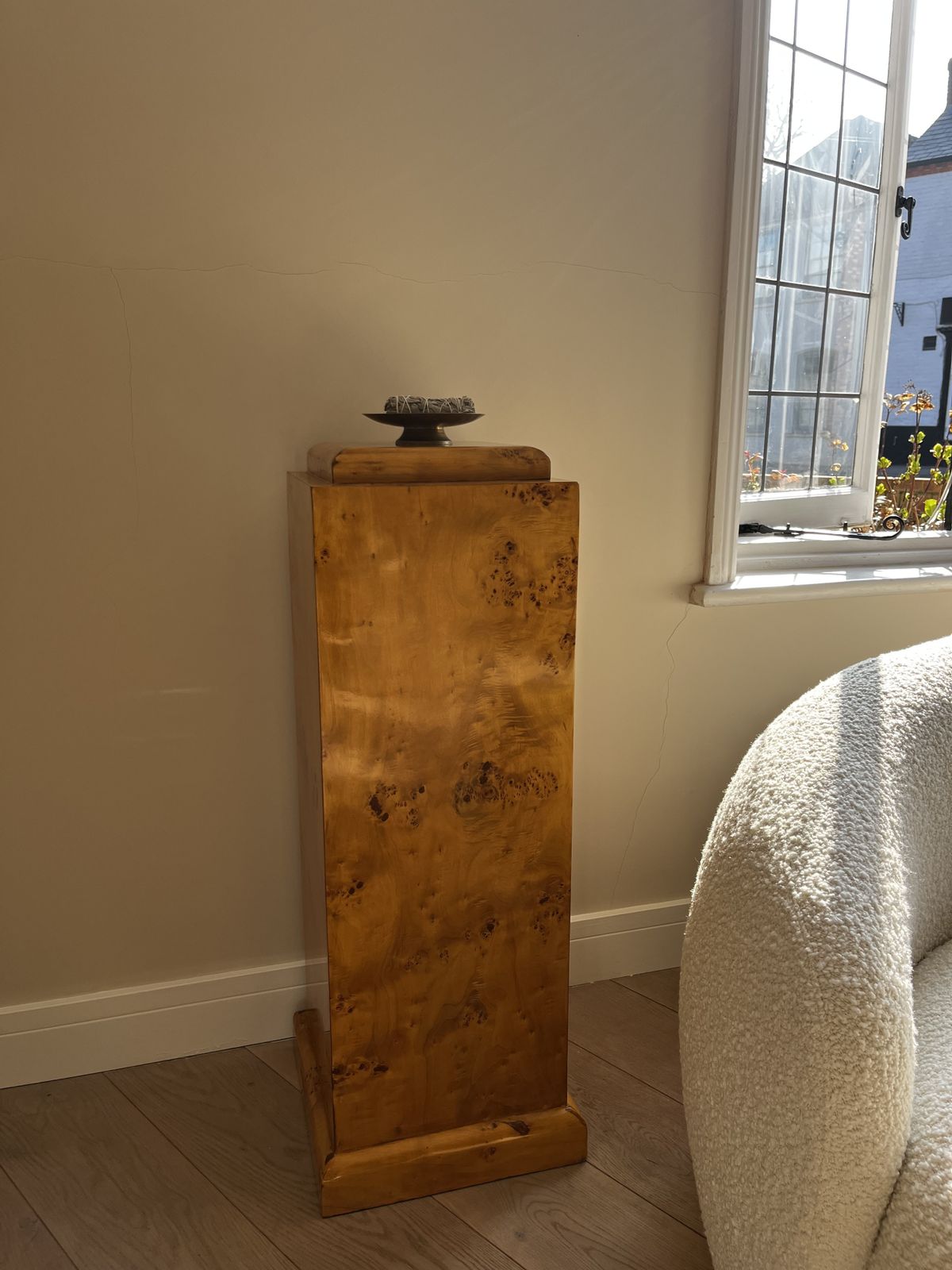 Burr / Burl Wood Plinth Pedestal photo for sale